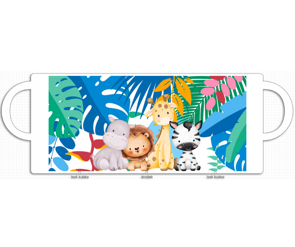 Lew, hipopotam, zebra i żyrafa