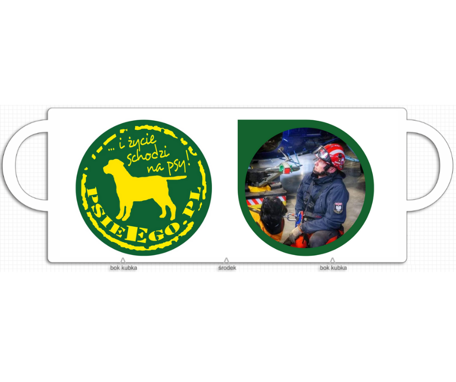 Kubek z logiem PsieEgo i Twoim zdjęciem